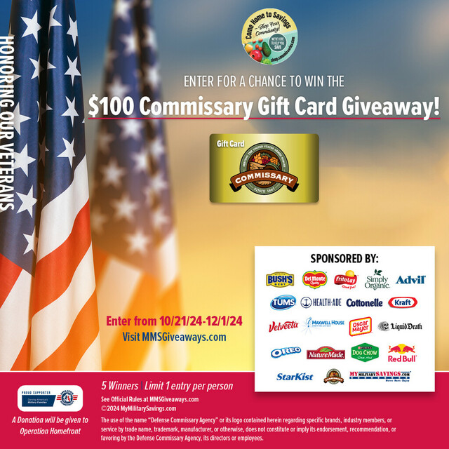 Enter for a Chance to Win a $100 Commissary Gift Card!