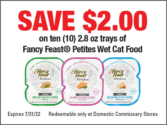Look for this Fancy Feast® Coupon at your local Commissary