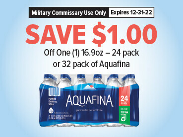 Look for this Aquafina Coupon at your local Commissary