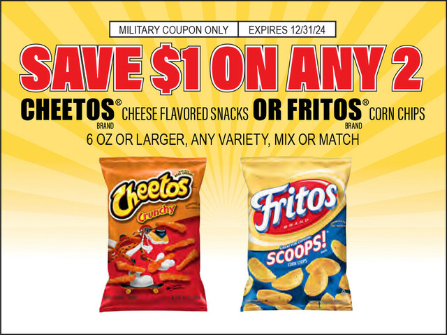 Look for this FRITO-LAY Coupon at your local Commissary