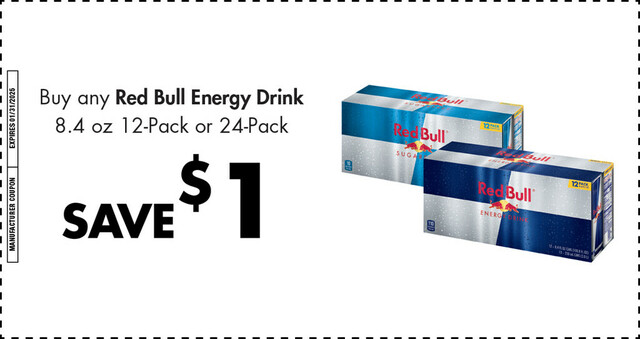 Look for this Red Bull Coupon at your local Commissary