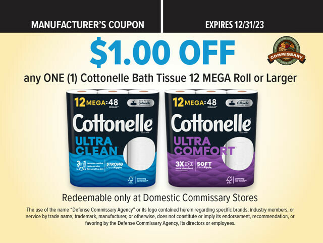 Look for this Cottonelle Coupon at your local Commissary