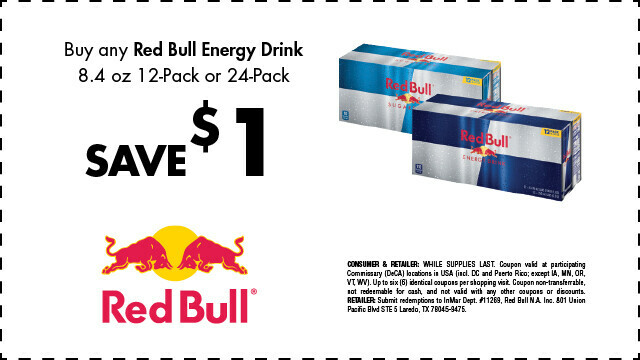Save $1.00 on any Red bull Energy Drink 8.4 oz 12-Pack or 24-Pack