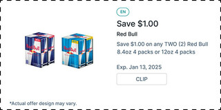 Save $1.00 on Red Bull