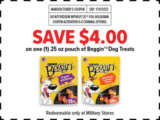 Save $4.00 on Beggin’® Dog Treats