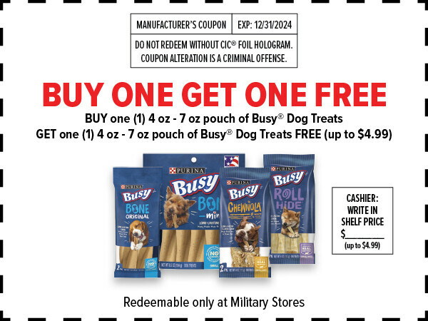 BUY one Busy® Dog Treats GET one FREE