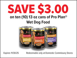 Save $3.00 on Pro Plan® Wet Dog Food