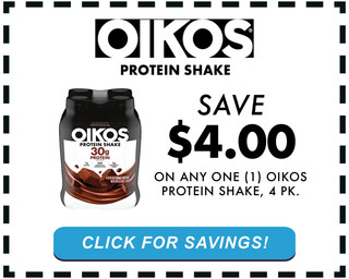 Save $4.00 on OIKOS® Protein Shake, 4 pk.