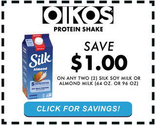 Save $1.00 on Silk Almond Milk or Soy Milk