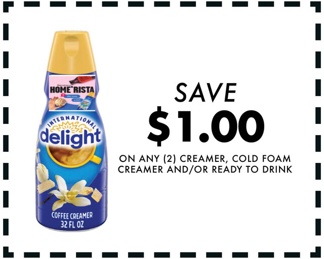 $1.00 off on any Creamer, Cold Foam Creamer and/or Ready To Drink
