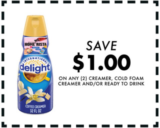 $1.00 off on any Creamer, Cold Foam Creamer and/or Ready To Drink