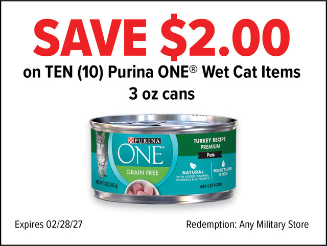 Save $2.00 on Purina ONE® Wet Cat Items