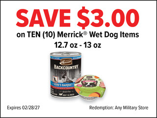 Save $3.00 on Merrick® Wet Dog Items