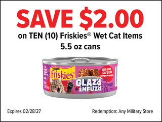 Save $2.00 on Friskies® Wet Cat Items