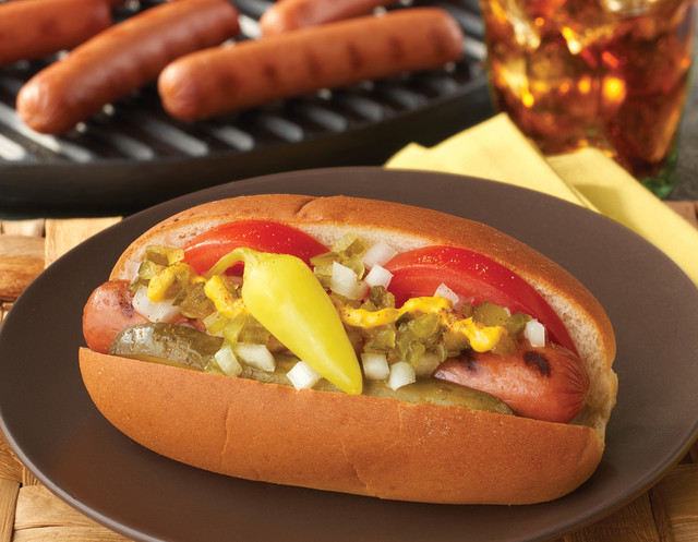 Grilled Chicago-Style Hot Dogs