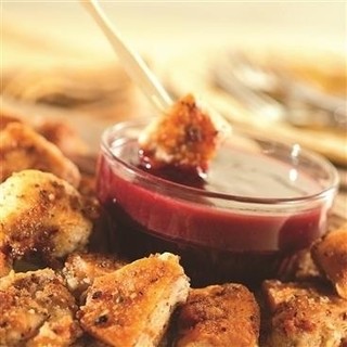 Cajun Chicken Bites with Raspberry Mustard Dipping Sauce