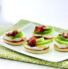 Goat Cheese, Apple & Bacon Canapes