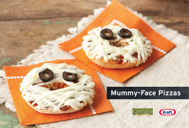 Mummy-Face Pizzas