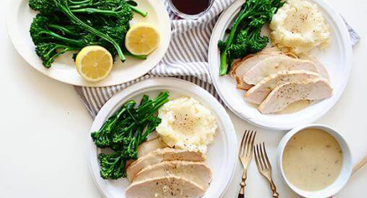 Turkey Breast with White Wine Gravy