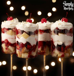 Simply Mixed Berry Champagne Cake Parfaits