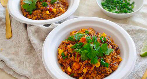 Cheesy Enchilada Quinoa Bake