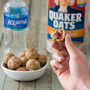 Oatmeal Muffin Energy Balls with a Surprise Center