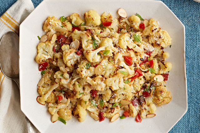 Roasted Cauliflower and Peppers