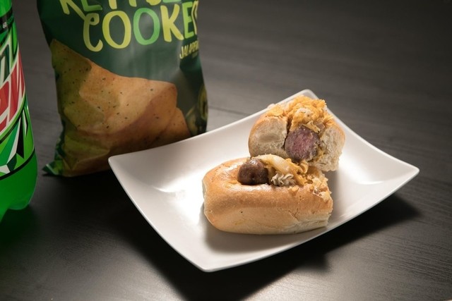  Sweet and Tangy Brat Sandwiches with Lay’s Kettle Cooked Jalapeño Potato Chips 