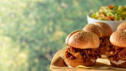 Pulled Chicken Sliders with Barq’s Root Beer Barbecue Sauce