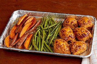BBQ Chicken and Sweet Potato Sheet-Pan Dish