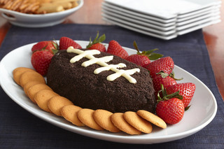 Football-Shaped Cookies and Cream Dip