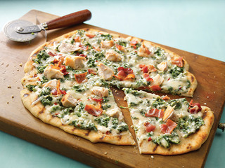 Grilled Spinach-Alfredo Pizza