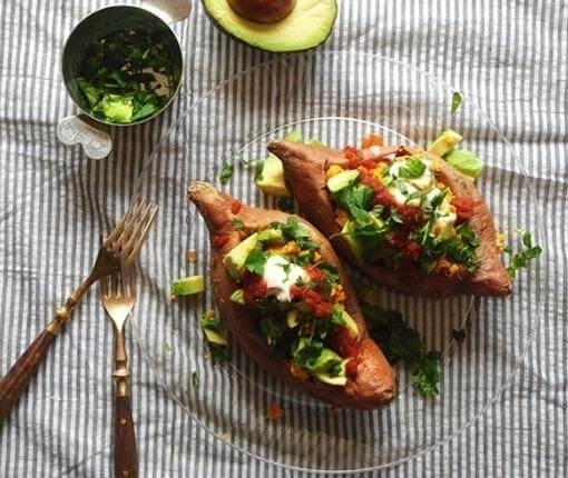 Egg Stuffed Sweet Potatoes