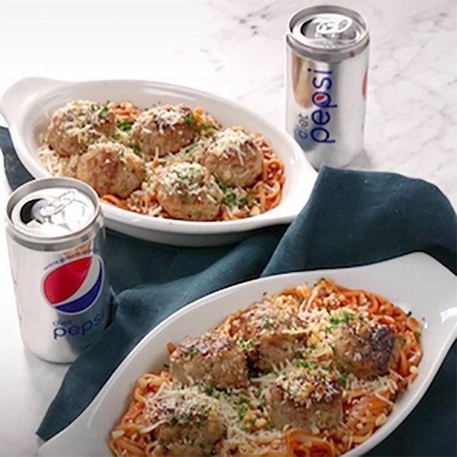 Individual Baked Meatballs Pasta