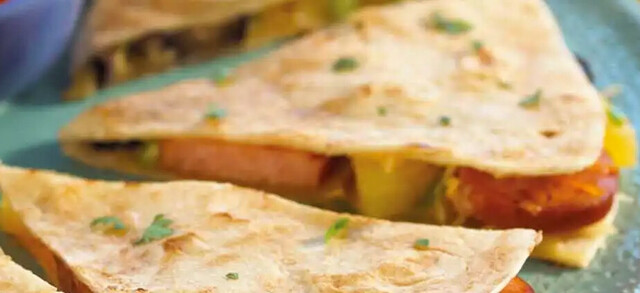 Pineapple & Sausage Quesadillas Recipe