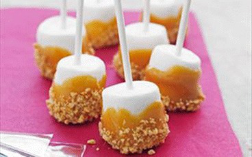 Caramel-Nut Marshmallow Pops