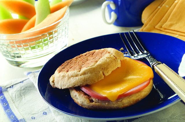 English Muffin with Canadian Bacon and Cheese