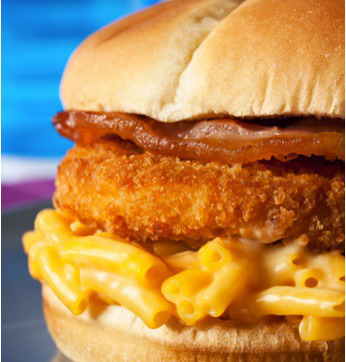 Chicken Mac and Bacon “Burger”