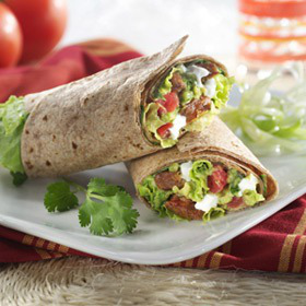 Spicy Black Bean Burger Southwest Wrap