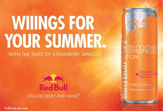  Red Bull Summer Edition with the taste of strawberry and apricot