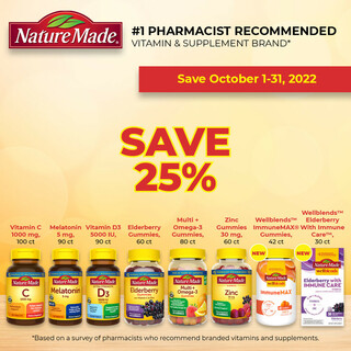 Save 25% on Nature Made Vitamins!